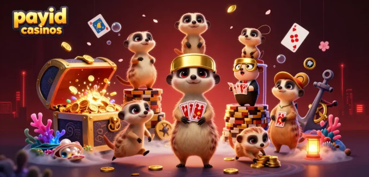 Engage in exciting games at payid casinos featuring meerkats running a lively casino!
